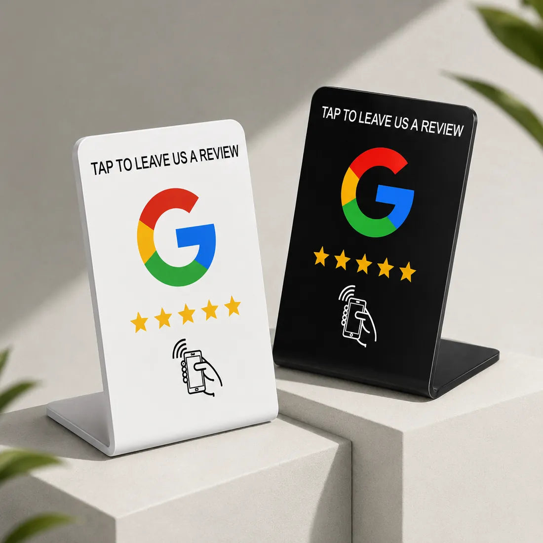 TapCodes para reseñas de Google disponibles en blanco y negro